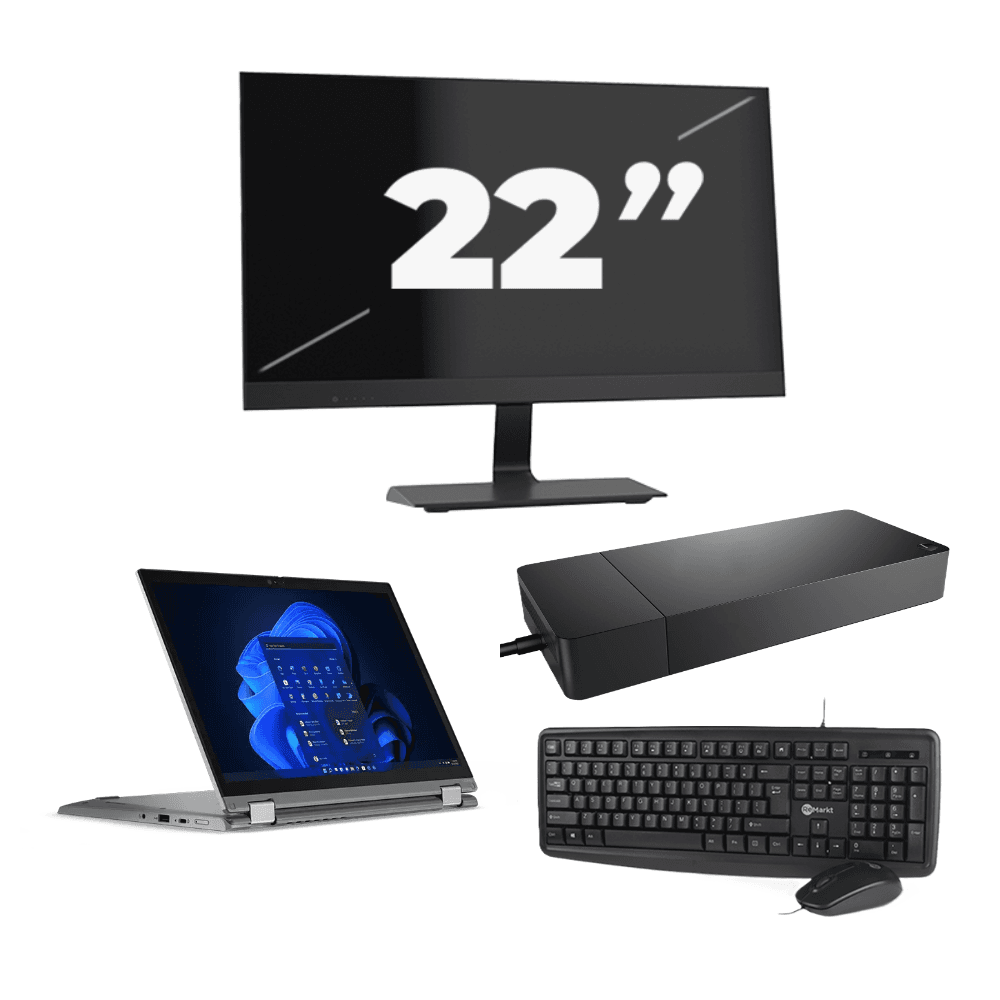 Lenovo Thinkpad L13 Yoga Gen 3 - Intel Core i5 12ª generazione - 13 pollici - Touch - 16GB RAM - 256GB SSD - Windows 11 Home + 1x Monitor da 22 pollici