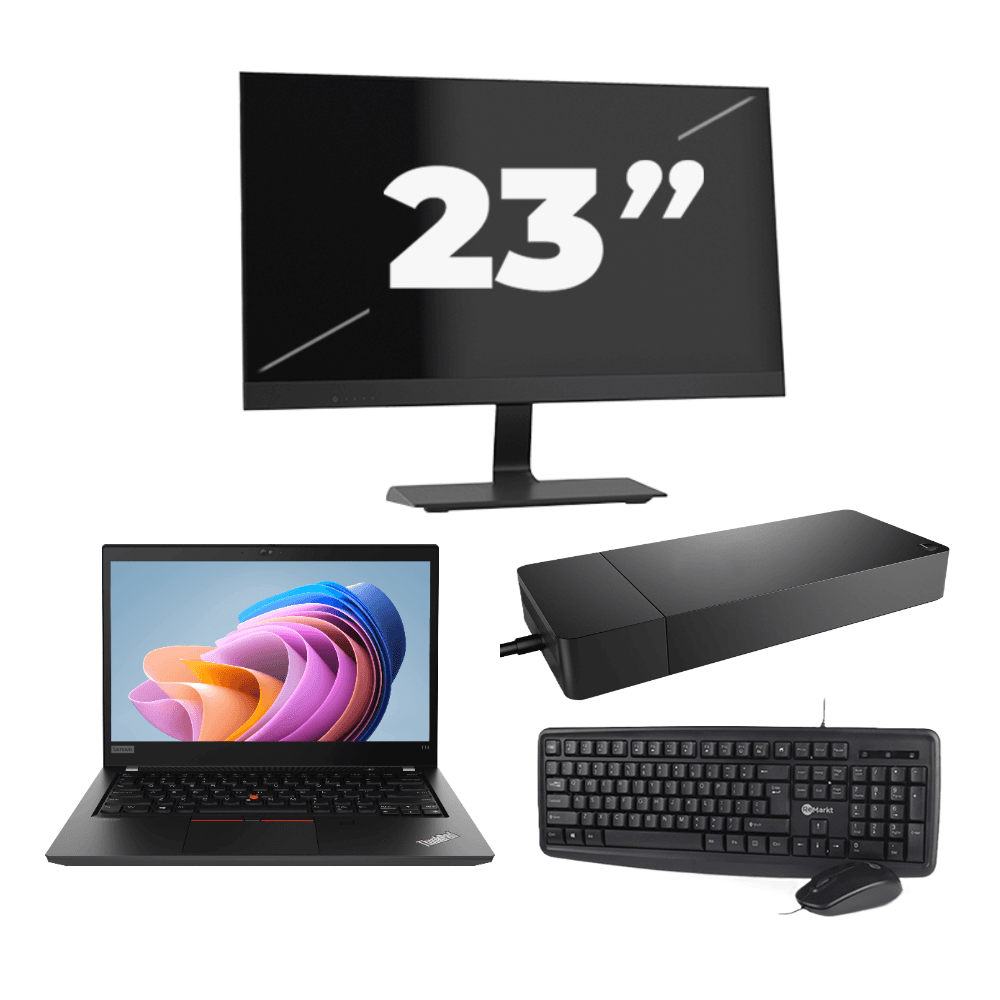 Lenovo ThinkPad T14 Gen 1 - AMD Ryzen 5 PRO 4650U - 14 pollici - 8 GB di RAM - SSD da 256 GB - Windows 11 Home + 1 monitor da 23 pollici