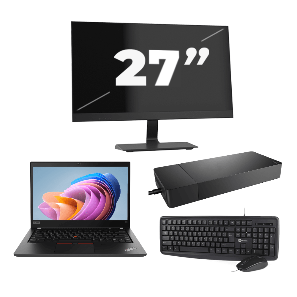 Lenovo ThinkPad T14 Gen 1 - AMD Ryzen 5 PRO 4650U - 14 pollici - 8 GB di RAM - SSD da 256 GB - Windows 11 Home + 1 monitor da 27 pollici
