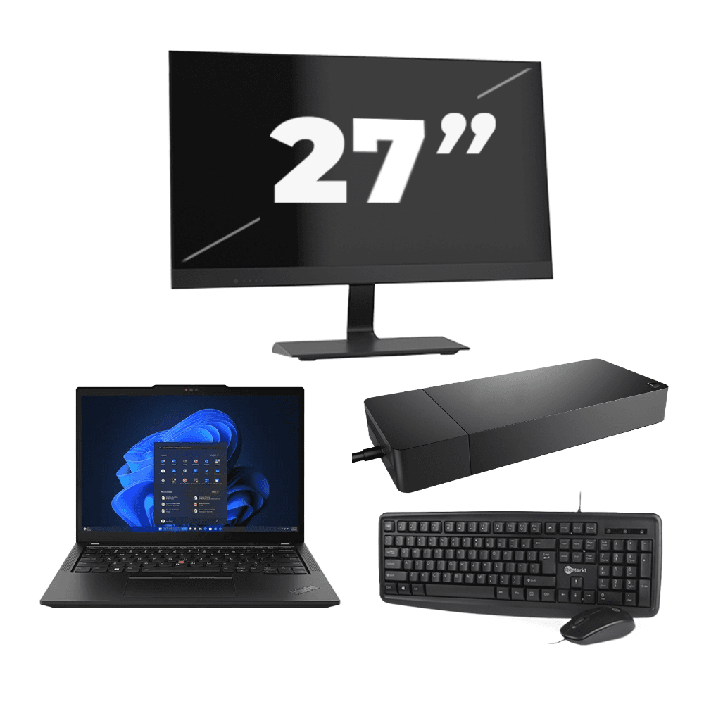 Lenovo ThinkPad X13 - Intel Core i5-10e Generazione - 13 pollici - 8 GB di RAM - SSD da 256 GB - Windows 11 Home + 1 monitor da 27 pollici
