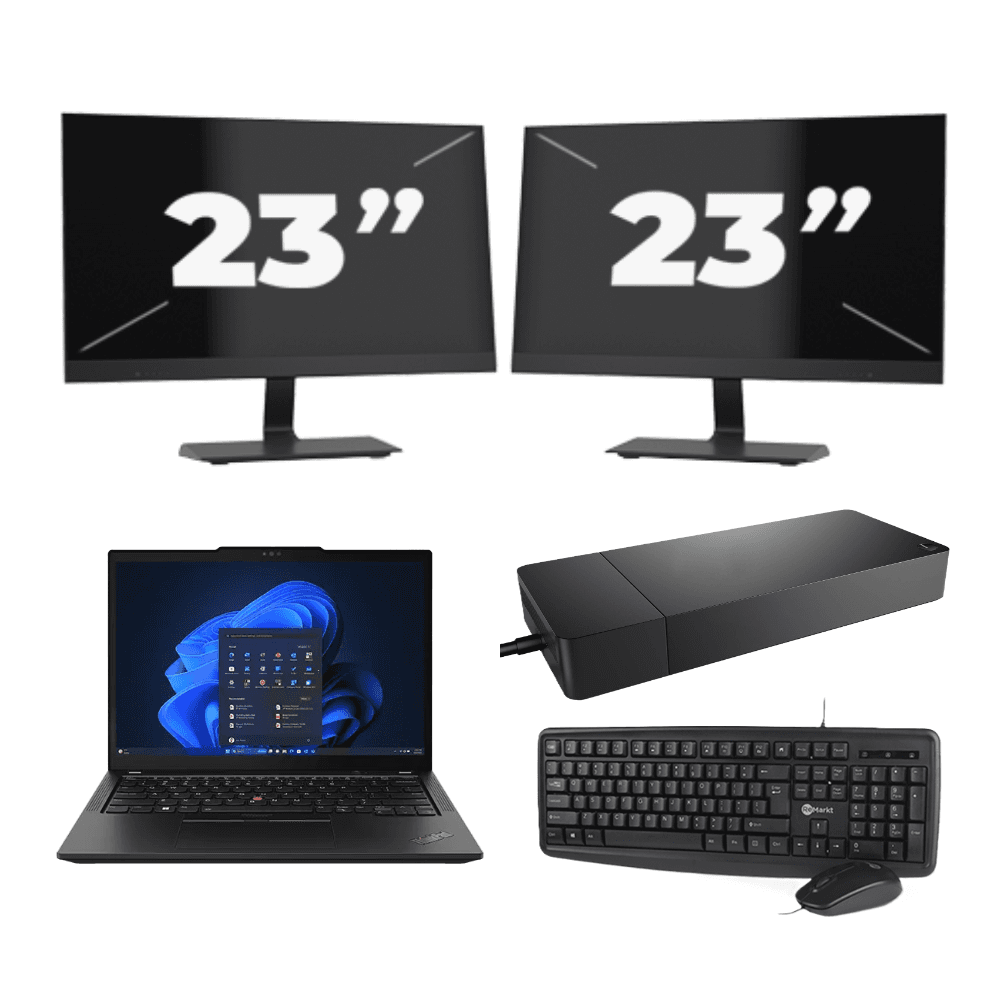 Lenovo ThinkPad X13 - AMD Ryzen 3 PRO 4450U - 13 pollice - 8GB RAM - 256GB SSD - Windows 11 Home + 2x 23 pollice Monitor
