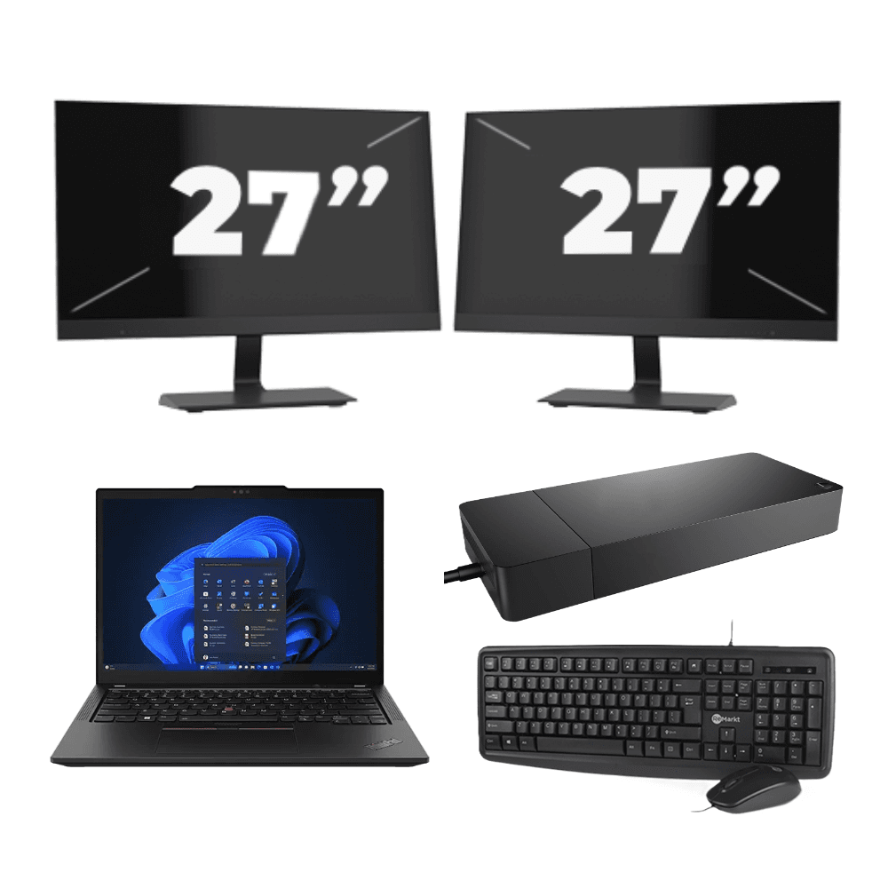 Lenovo ThinkPad X13 - Intel Core i5-10e di decima generazione - 13 pollici - 8 GB di RAM - SSD da 256 GB - Windows 11 Home + 2 monitor da 27 pollici