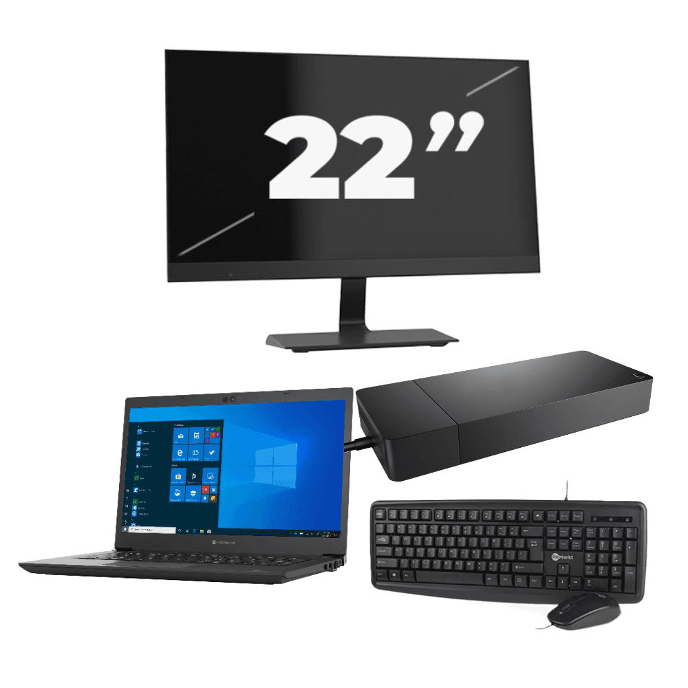 Toshiba Dynabook Tecra A40-G-18H - Intel Core i3 di decima generazione - 14 pollici - 8 GB di RAM - SSD da 256 GB - Windows 11 Home + 1 monitor da 22 pollici